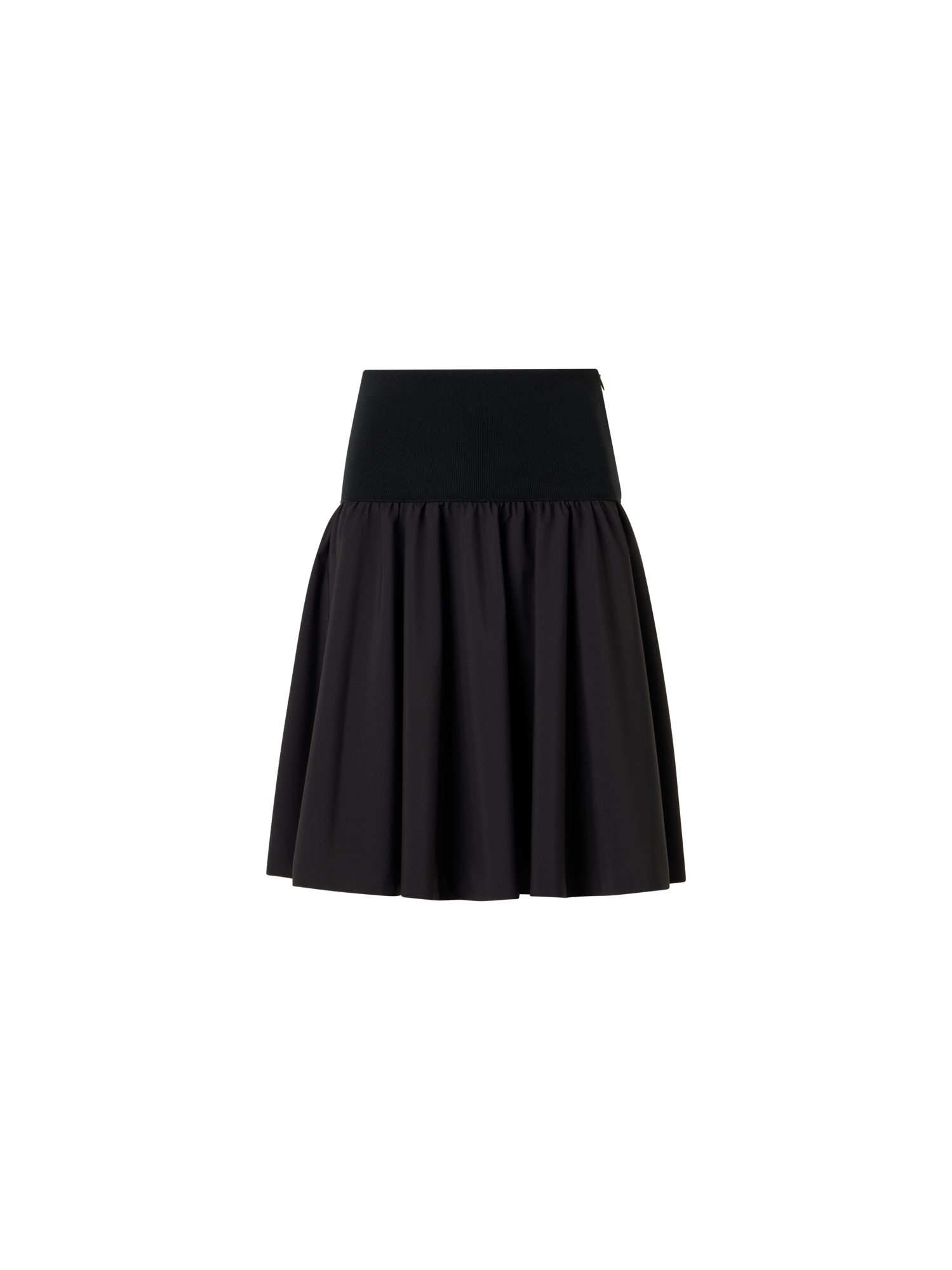 Flared Mixed-Media Mini Skirt