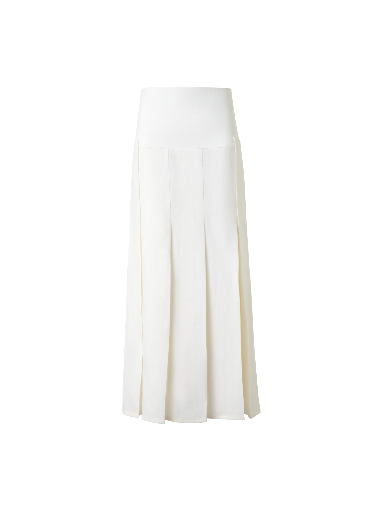 Pleated Midi Skirt in Linen Wool Blend