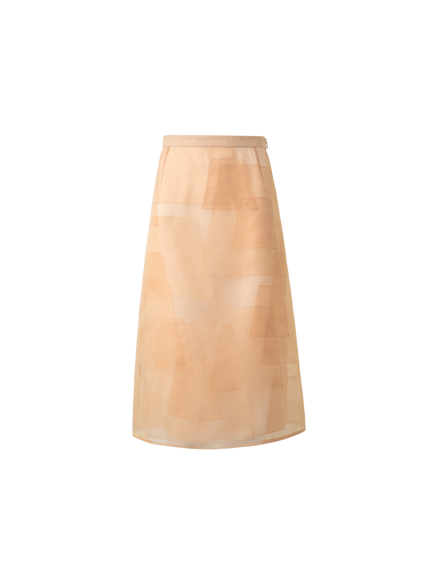 Trapezoid Embellished Sheer Organza Skirt
