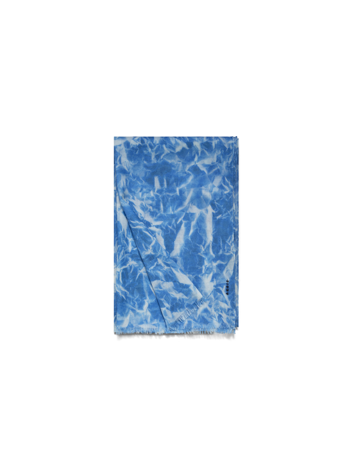 Cashmere Scarf with Whitecaps Print