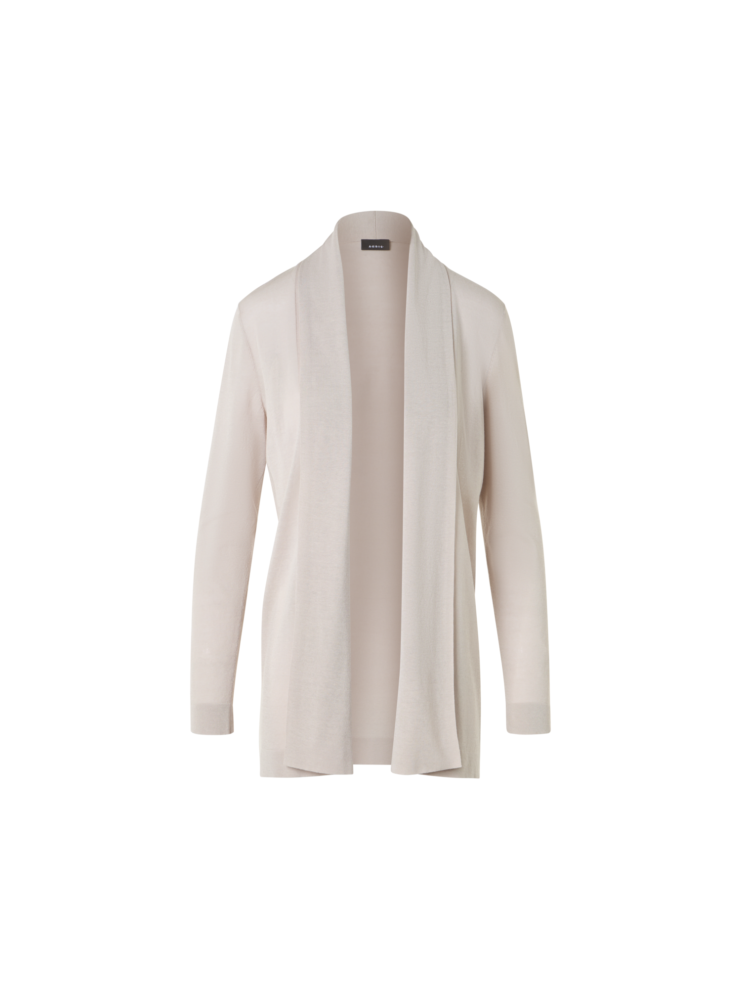 Long Silk Cotton Cardigan with Shawl Collar