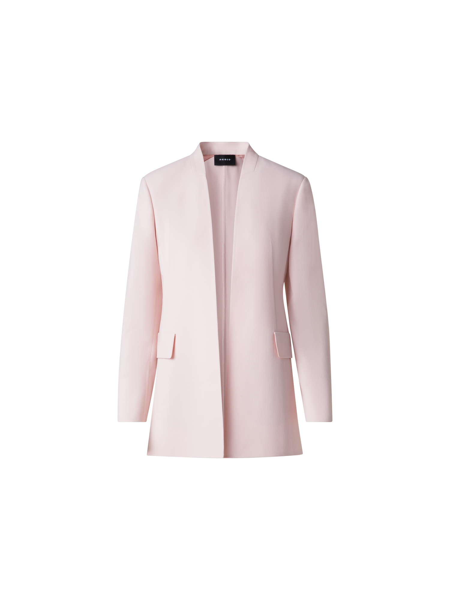 Long Cardigan Style Blazer in Wool Double-Face