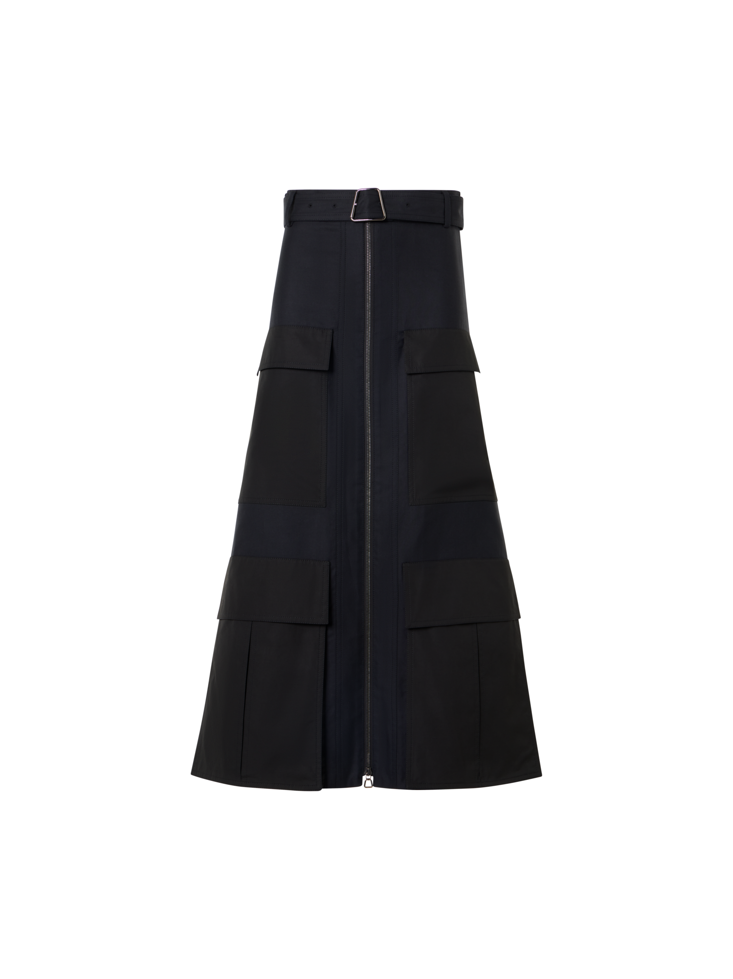 Cotton Double-Face Midi Skirt