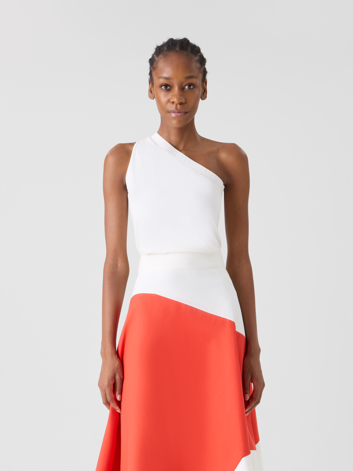 Fitted One-Shoulder Cotton Jersey Top