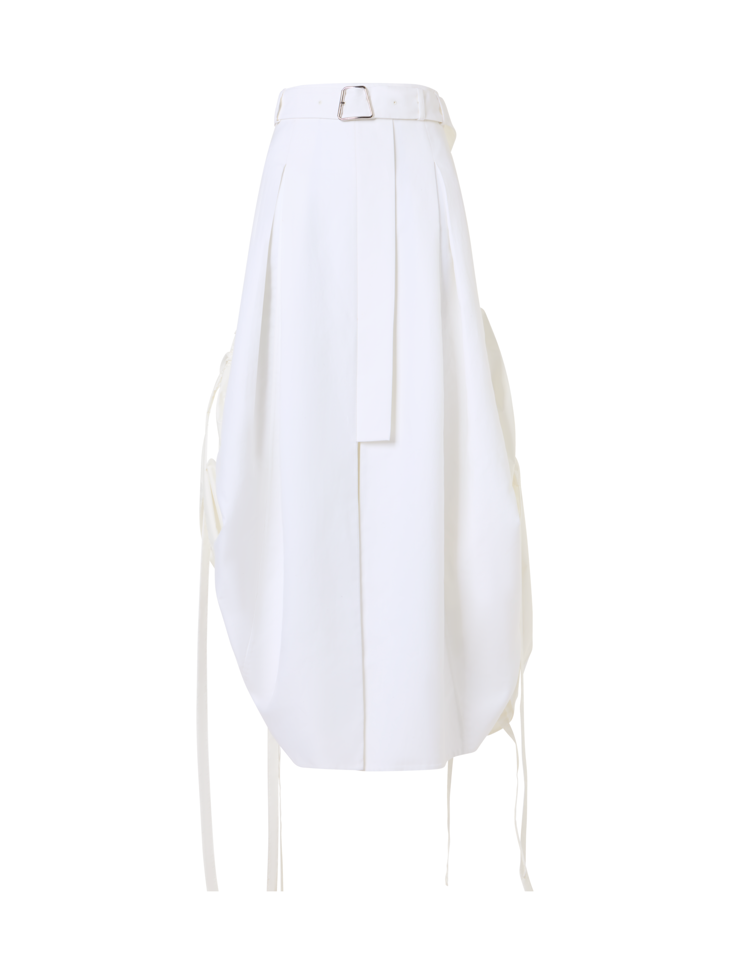 Cotton Midi Skirt with Drawstrings
