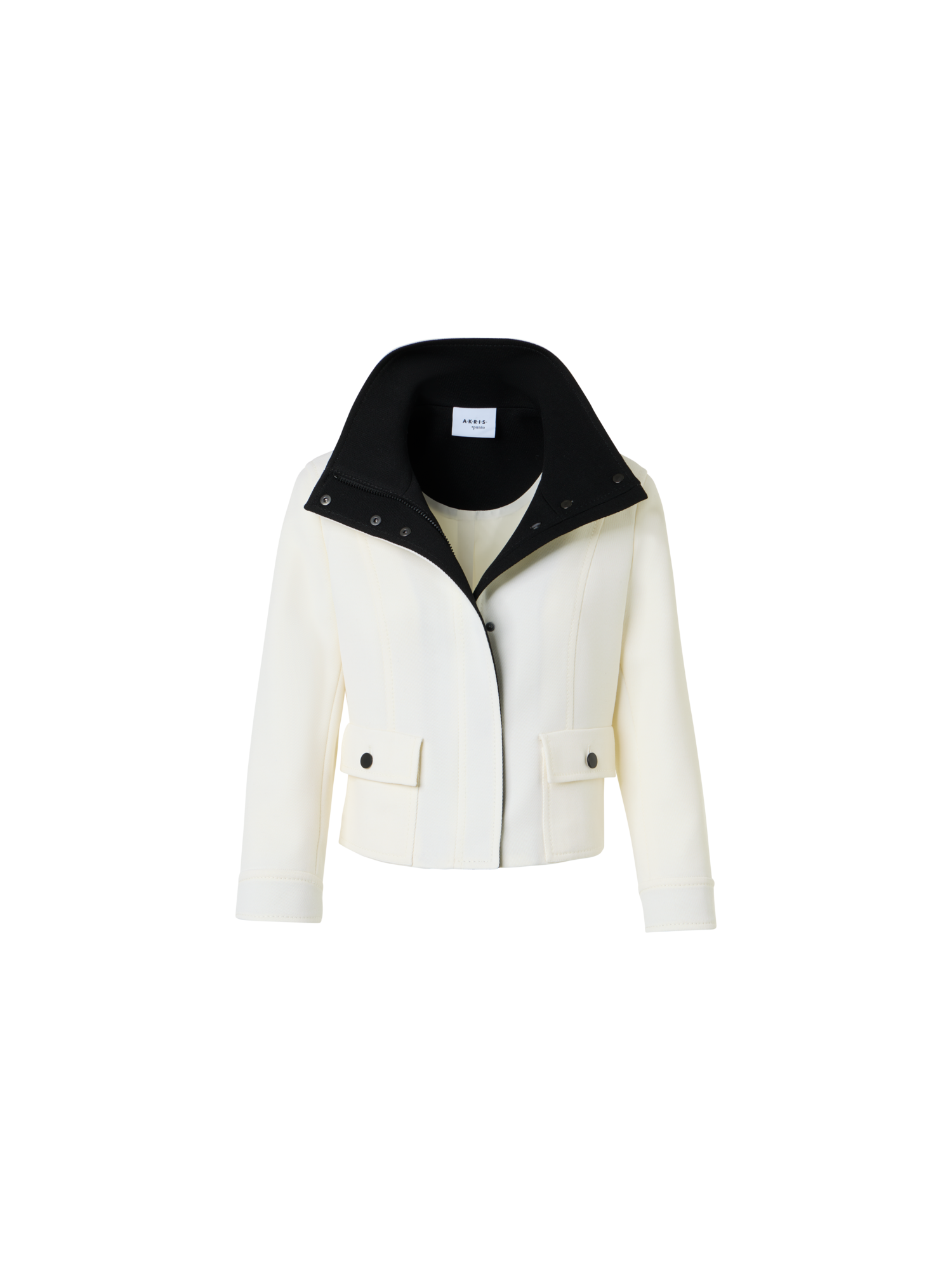 Contrast Wool Tricotine Jacket