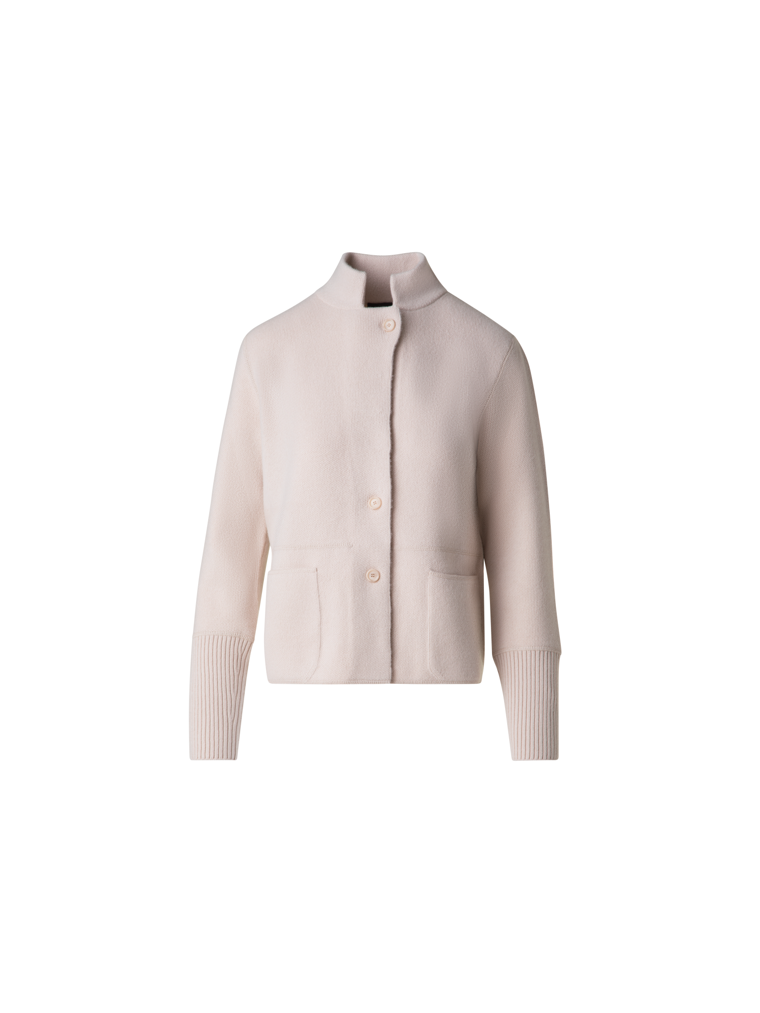 Stand Up Collar Cardigan in Cashmere