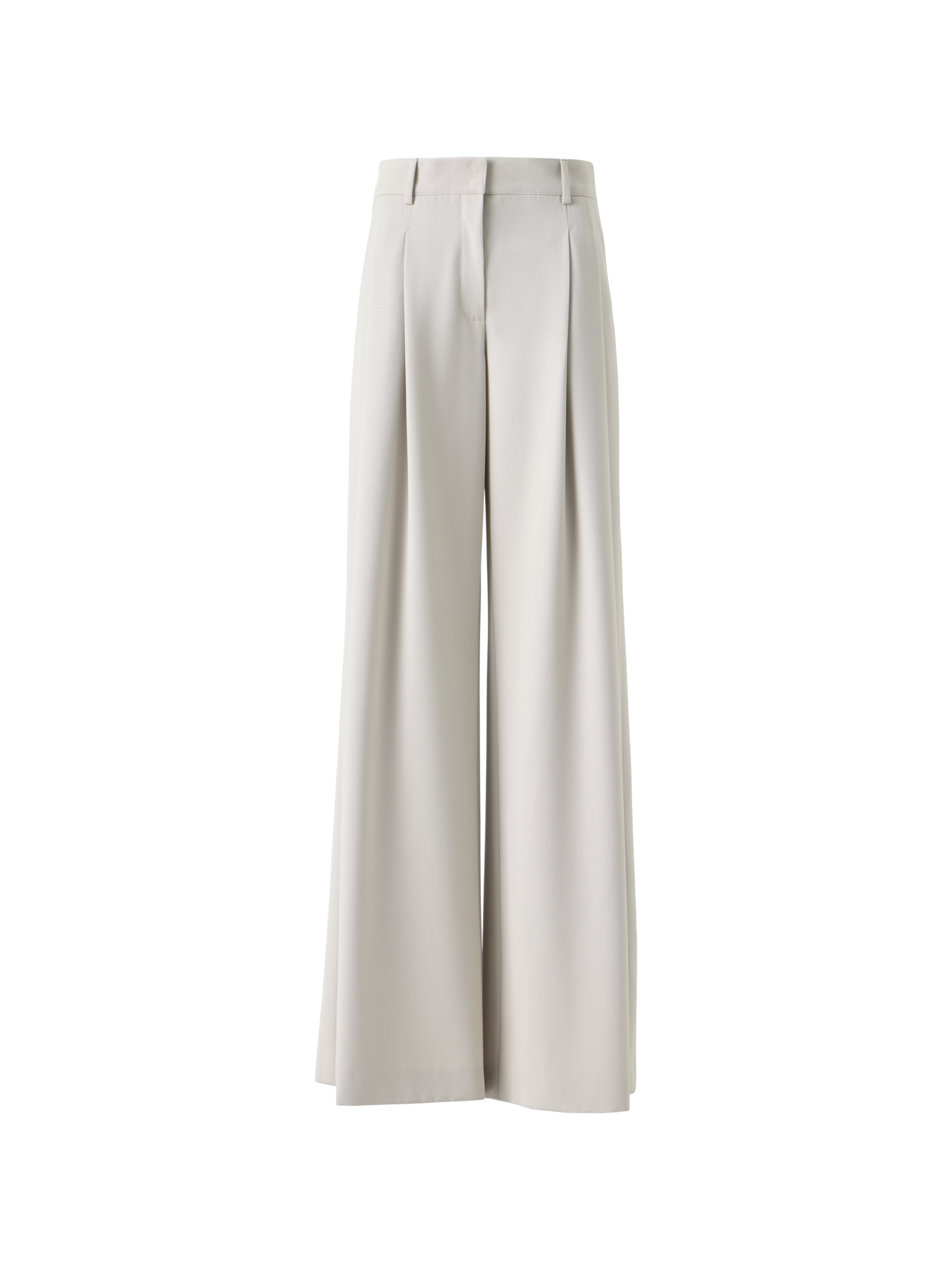 Wool Gabardine Wide-Leg Pants