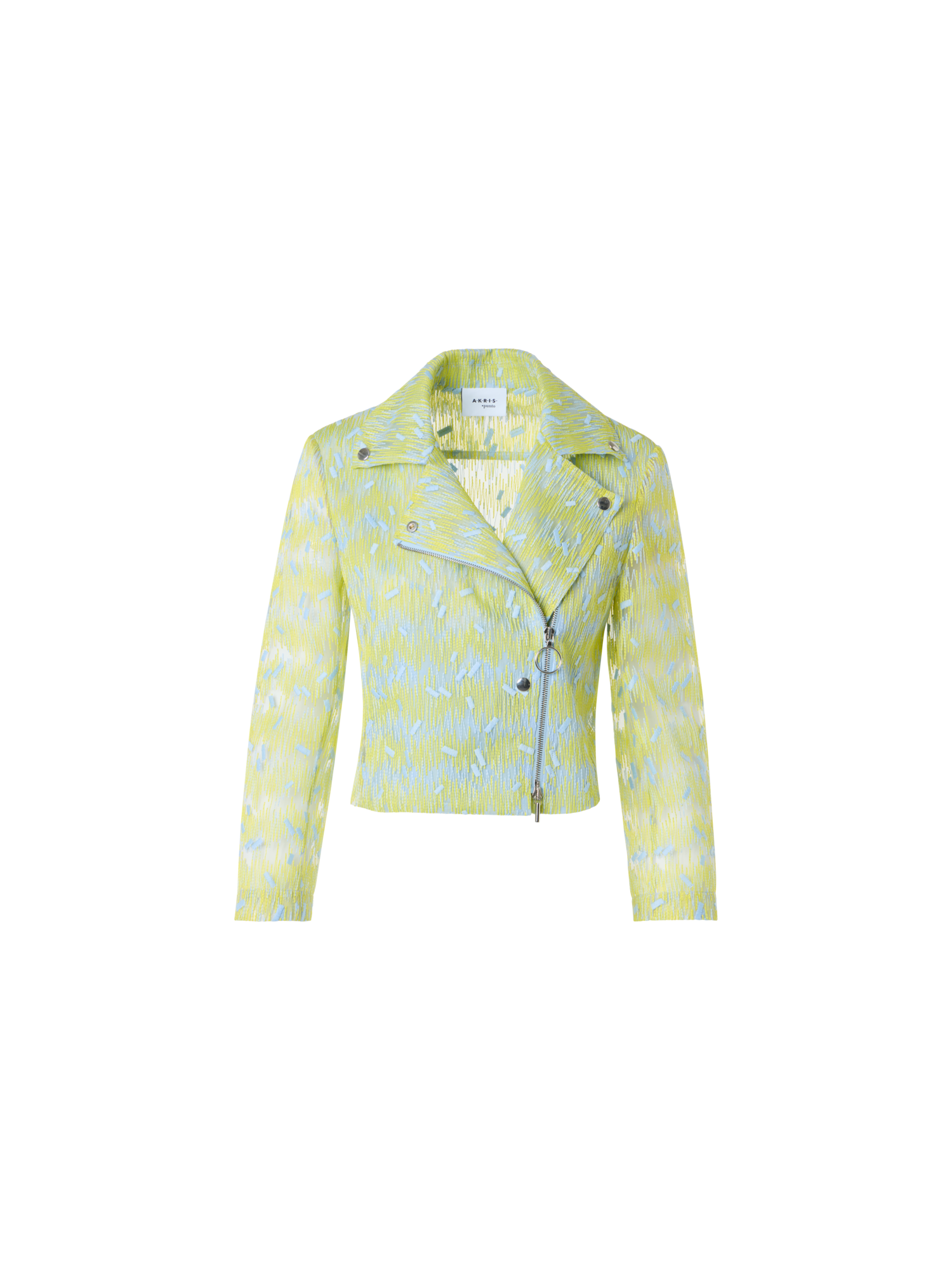 Scribble Dot Embroidered Tulle Biker Jacket