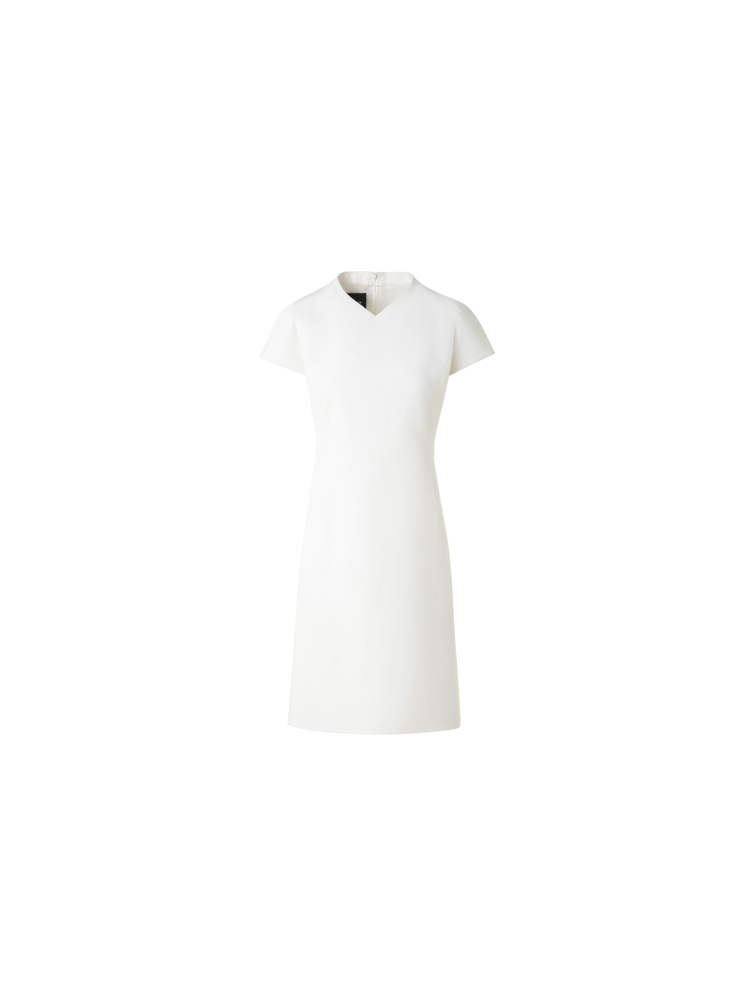 V-Neck Sheath Dress in Cotton Silk Double-Face
