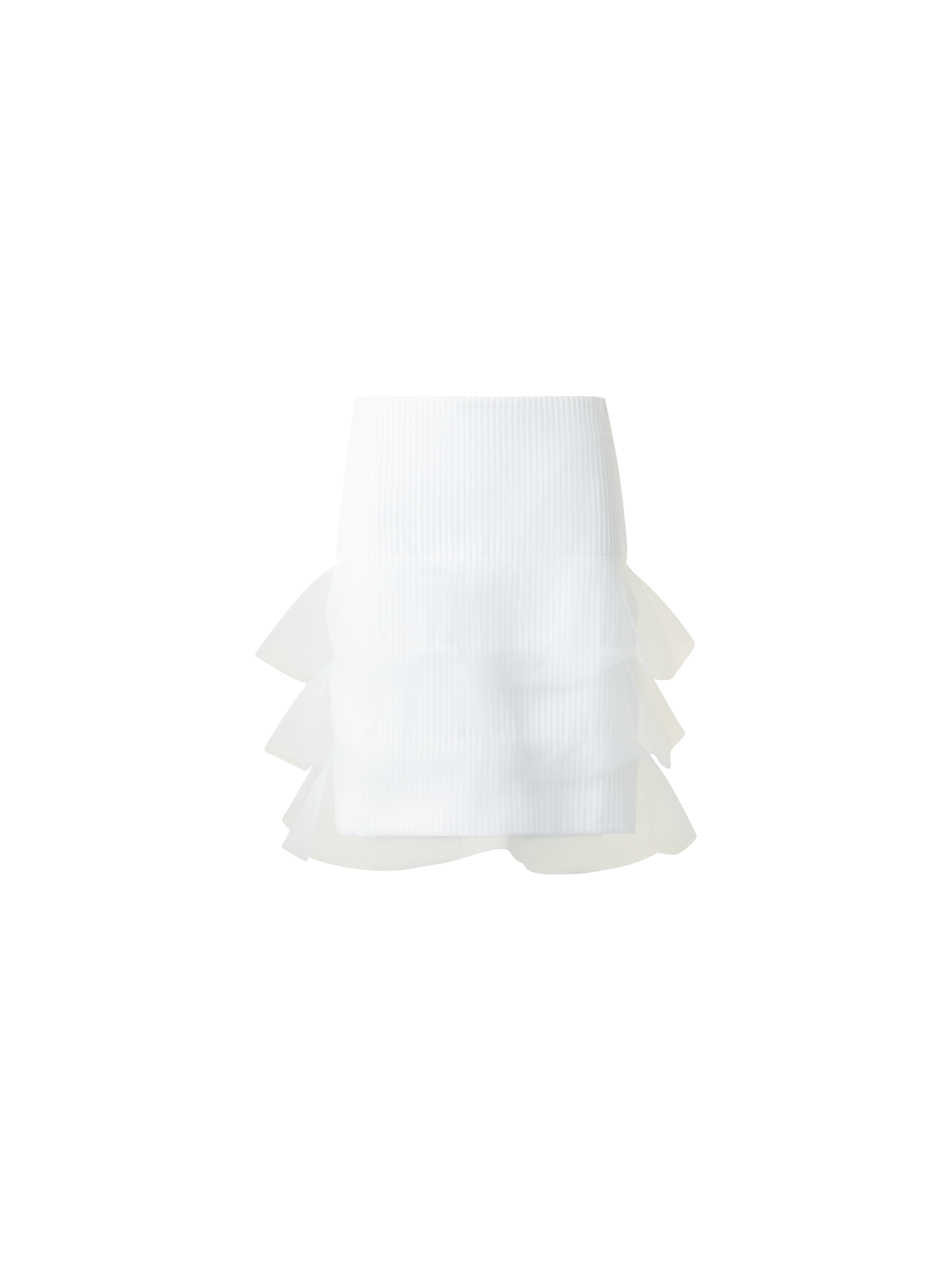 Short Pencil Skirt with Tulle Waves
