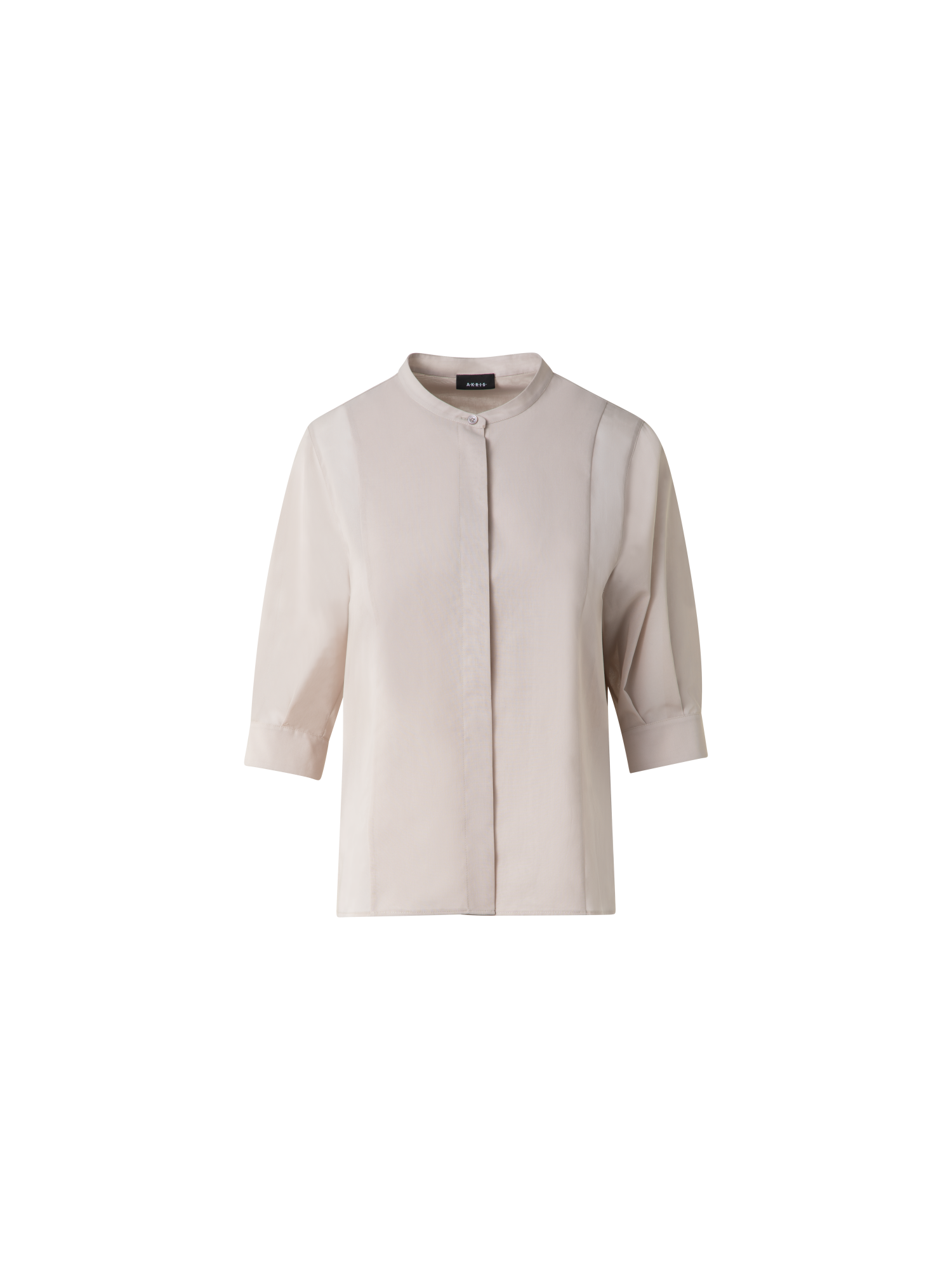 Cotton Blouse with Sheer Volume Sleeves