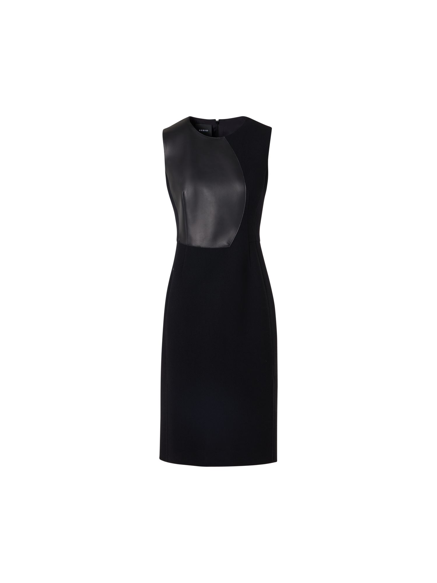 Sleeveless Wool-Crêpe Double-Face Sheath Dress