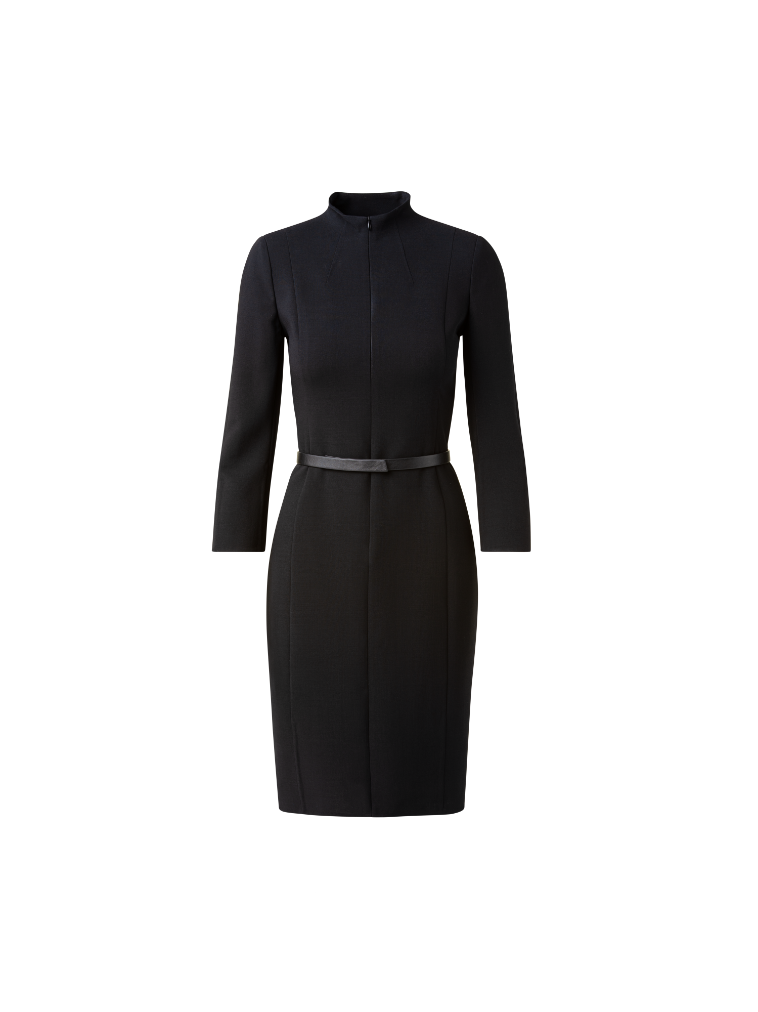Mock Neck Wool Double-Face Dress