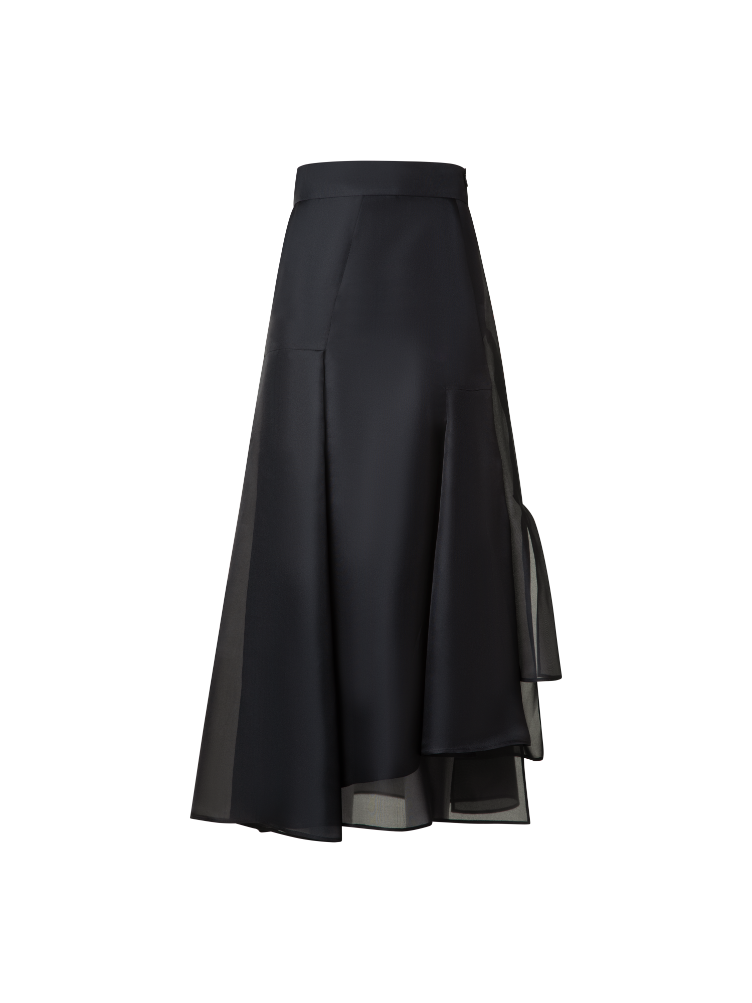 Asymetrical Midi Skirt in Silk Organza