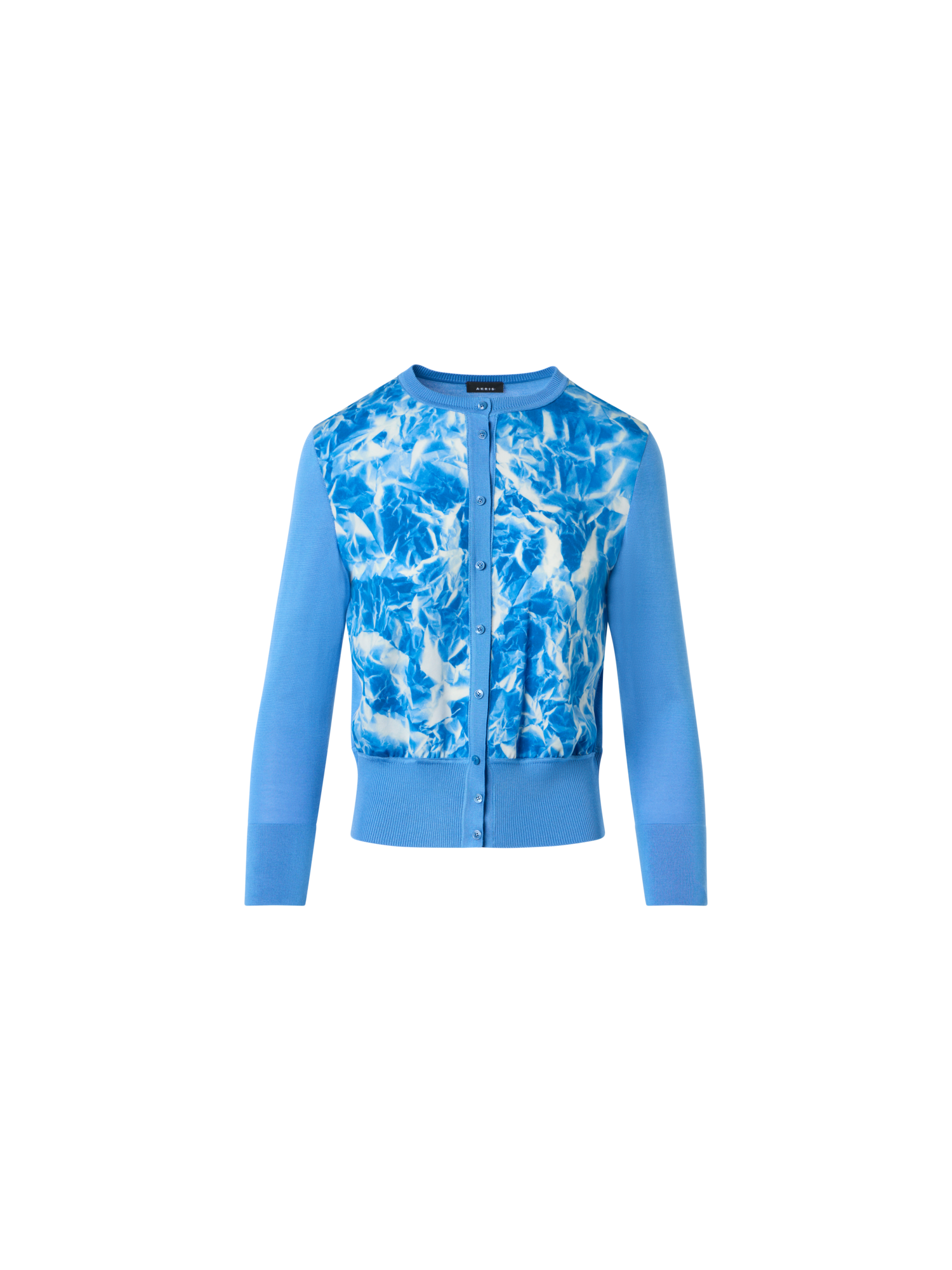 Whitecaps Print Silk Cardigan