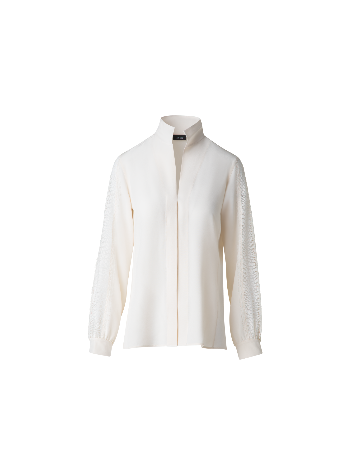 Silk Blouse with Wave Lace