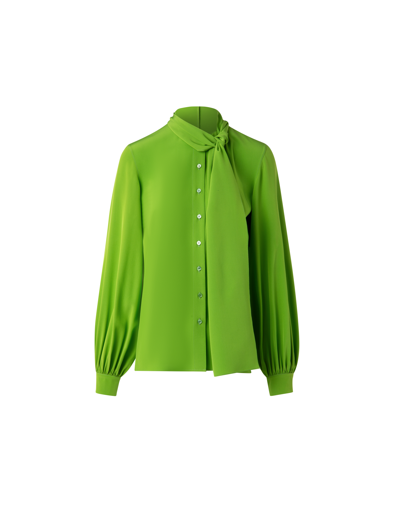 Silk Blouse with Fixed Bow