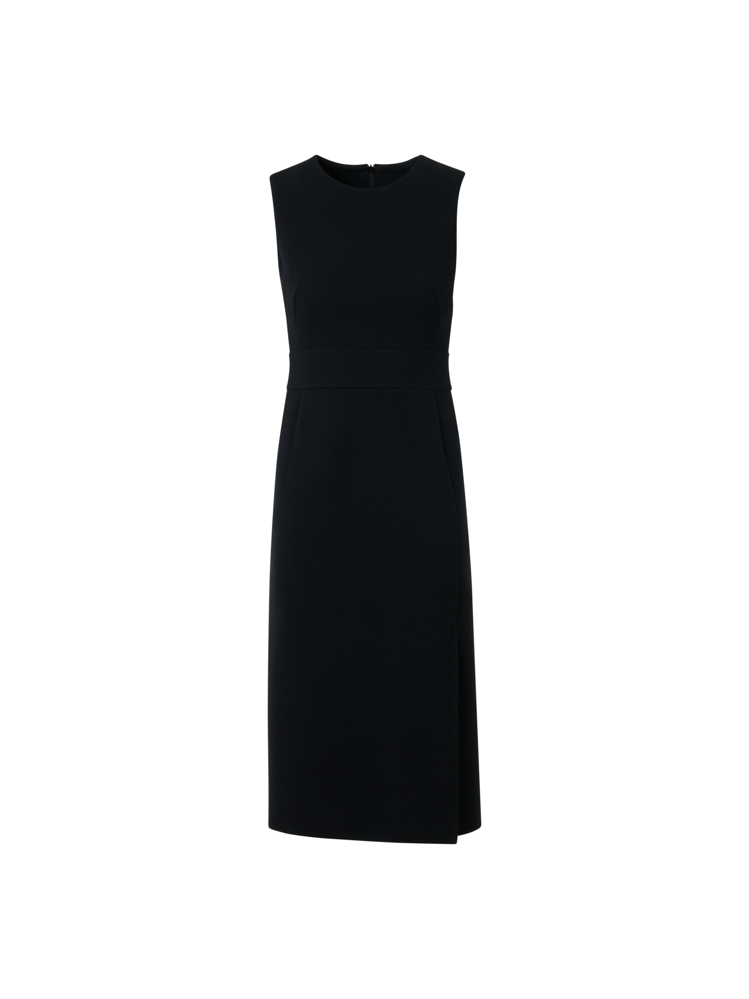 Sleeveless Wool Crêpe Double-Face Sheath Dress