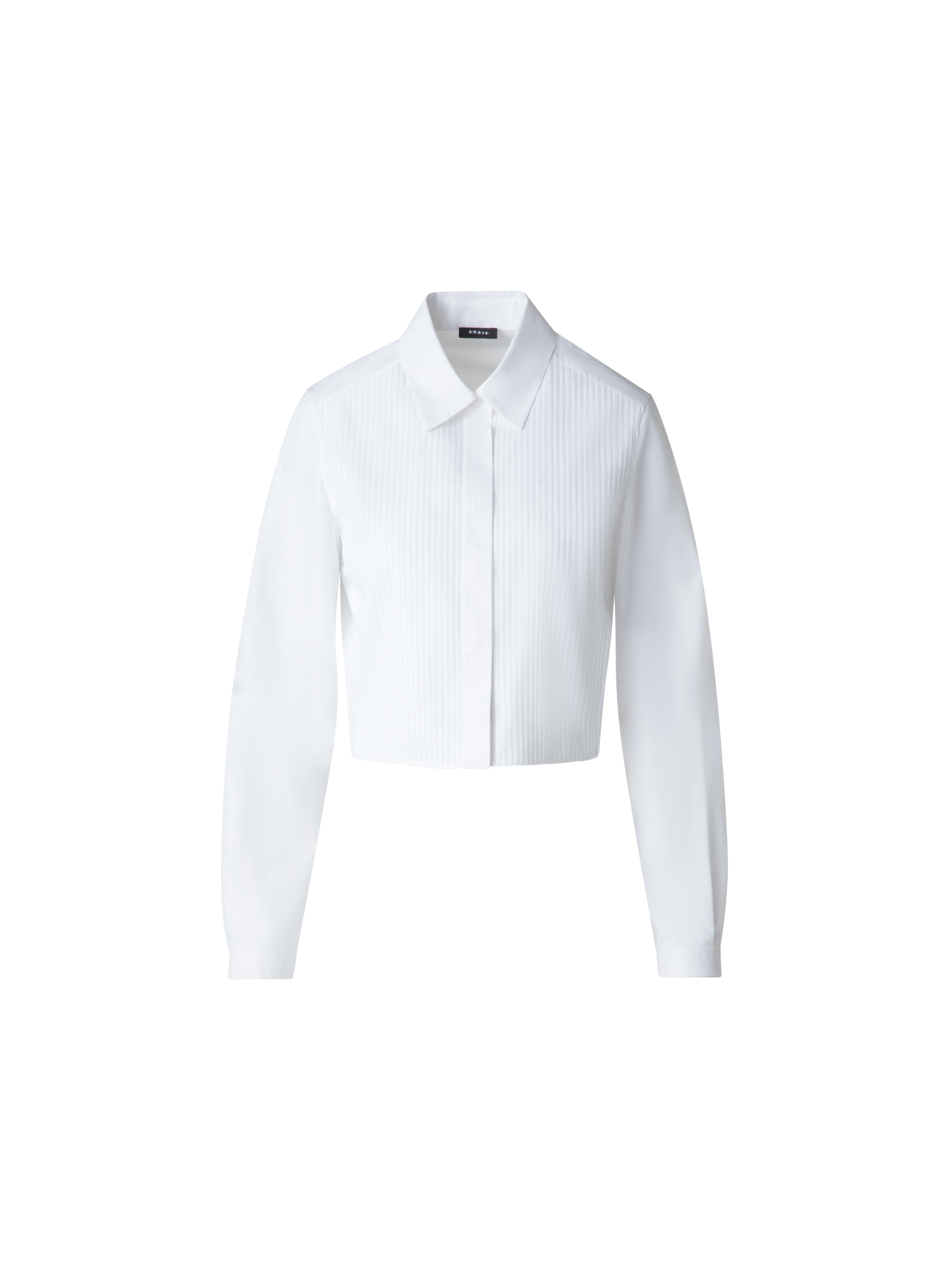 Cropped Pleated Cotton Blouse
