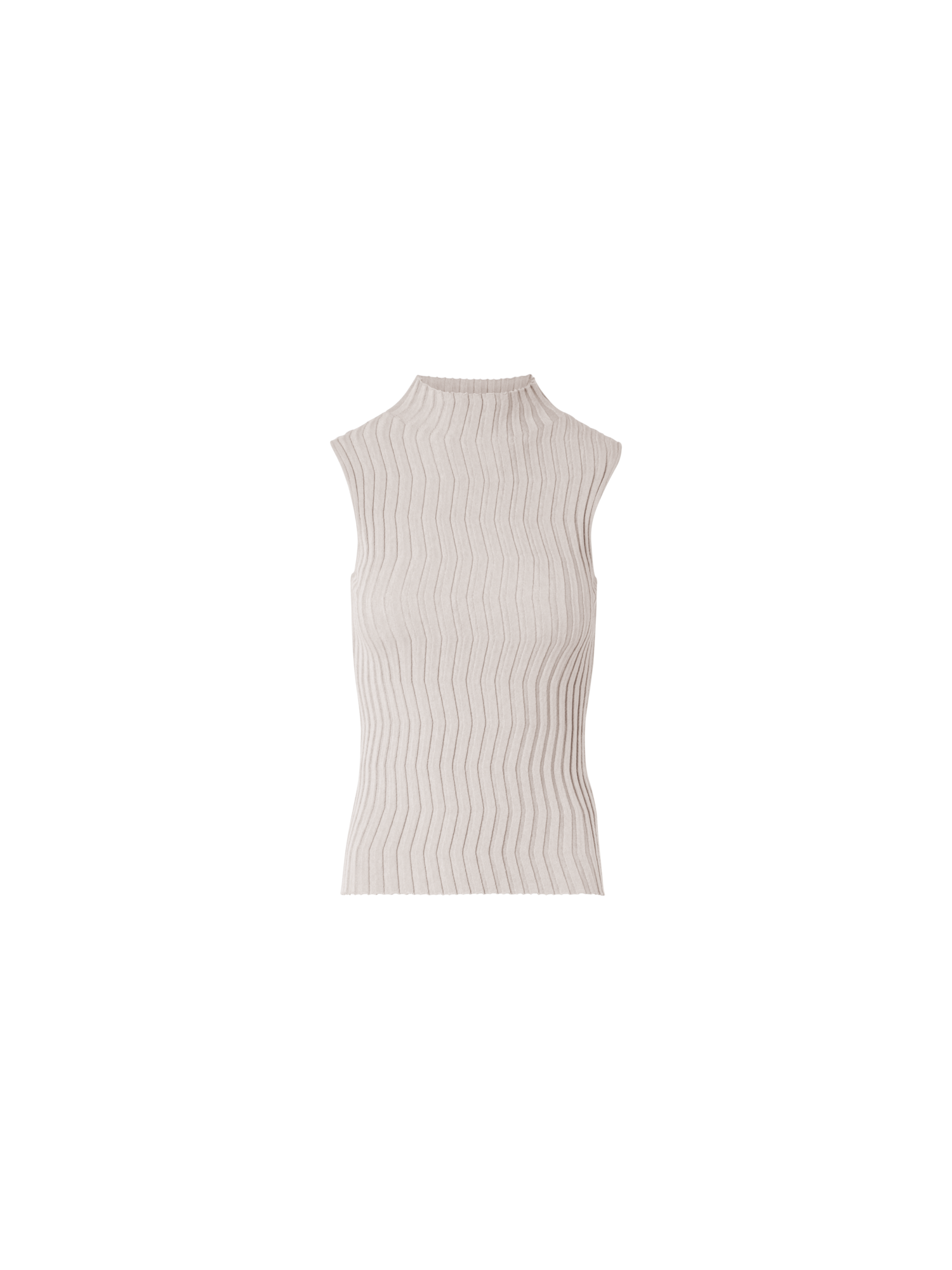 Fitted Mockneck Silk Knit Top