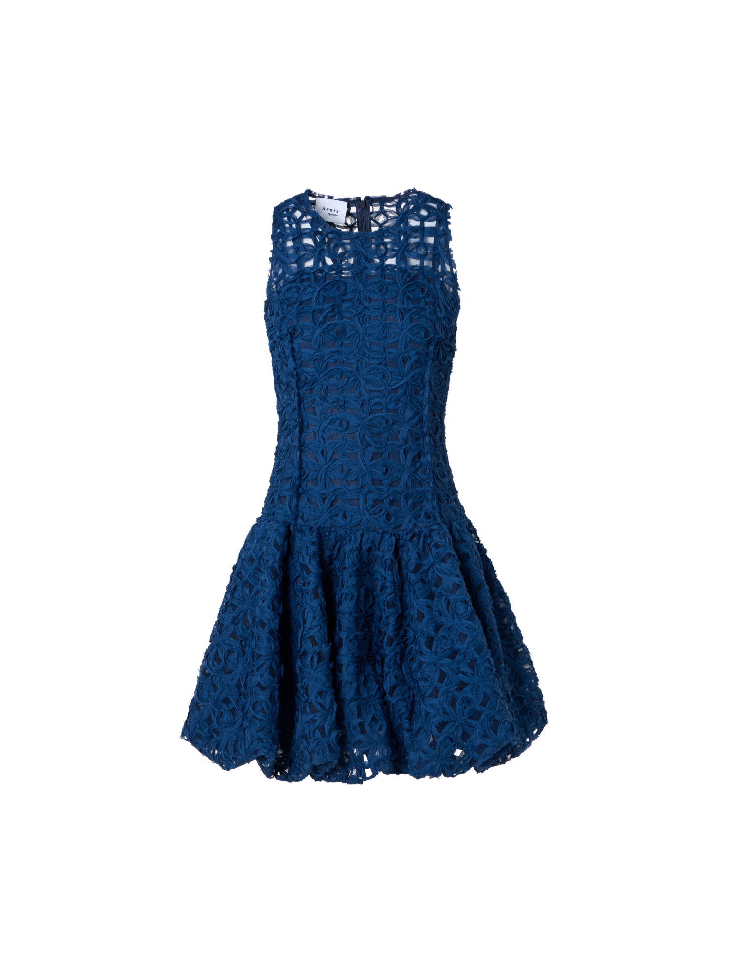 Flounced Mini Dress in 3D Scribble Tulle