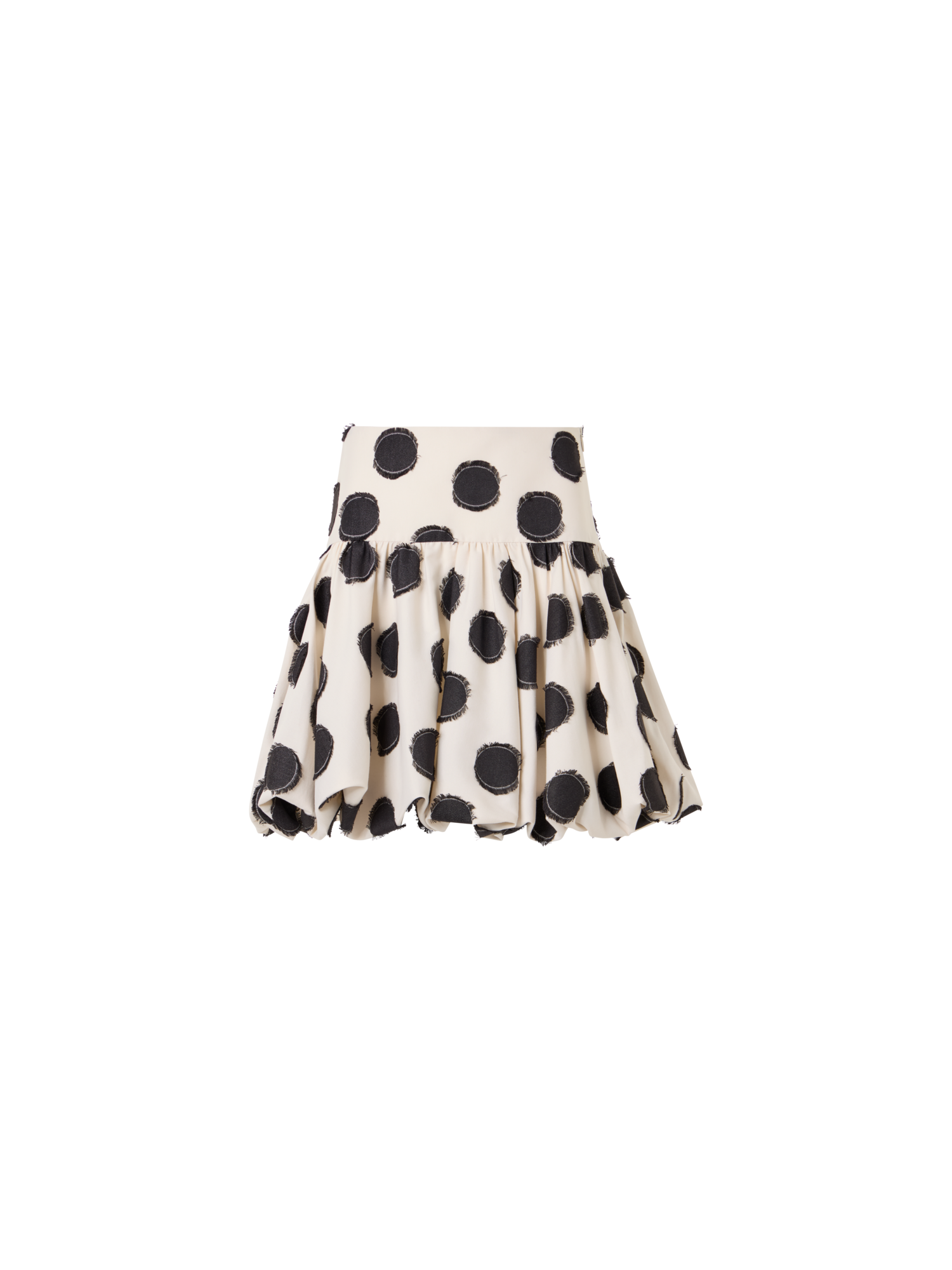 Flared Fringed Polka-Dot Mini Skirt