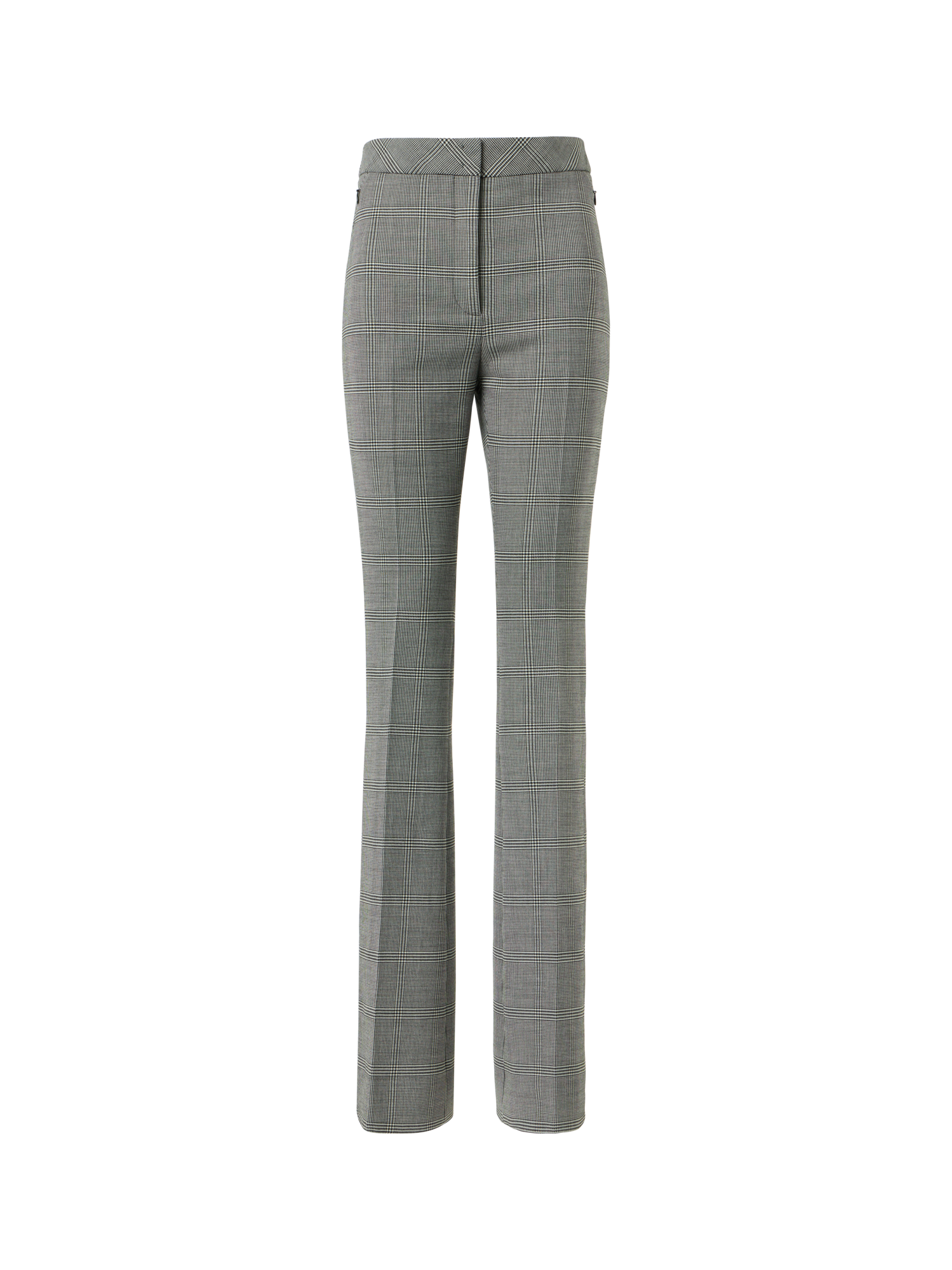 Prince of Wales Wool Stretch Bootcut Pants