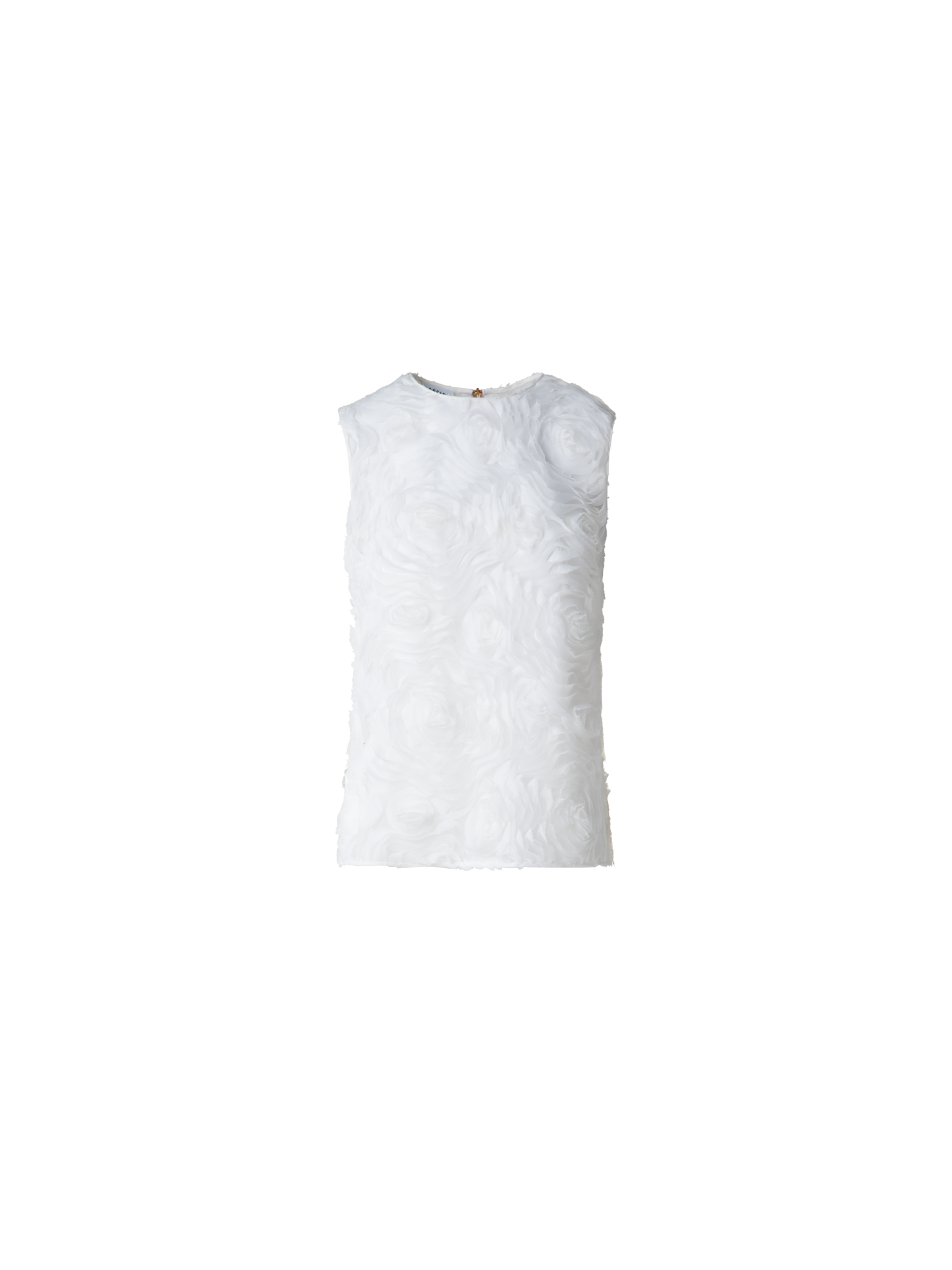 Sleeveless Blouse with 3D Carnation Embroidery