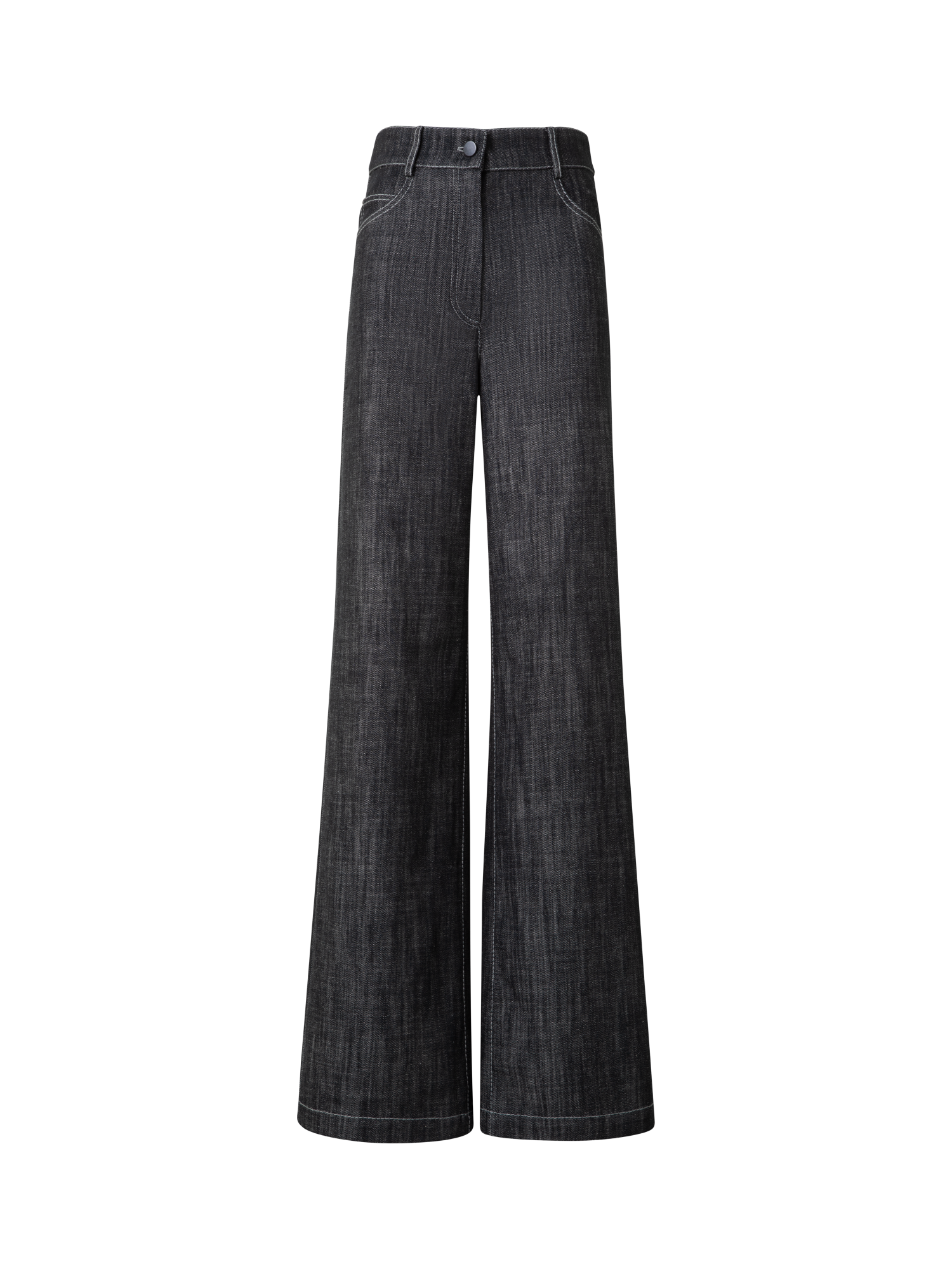 Wide Cotton Denim Pants