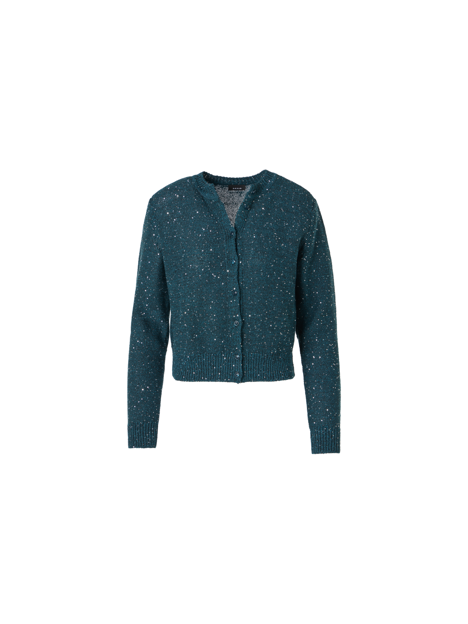 Linen Cotton Cardigan with Micro Sequins