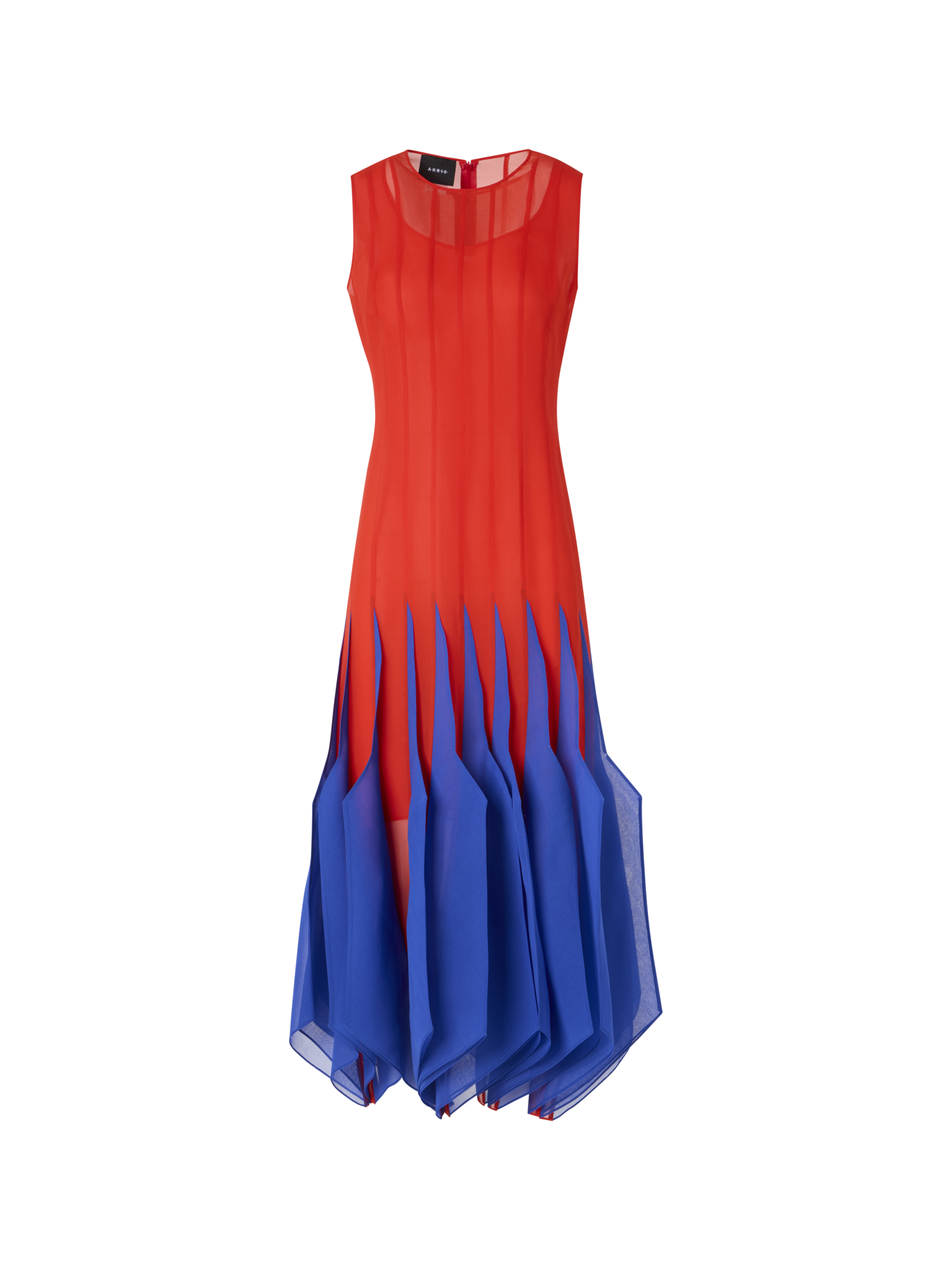 Silk Midi Dress with High Plains Insets