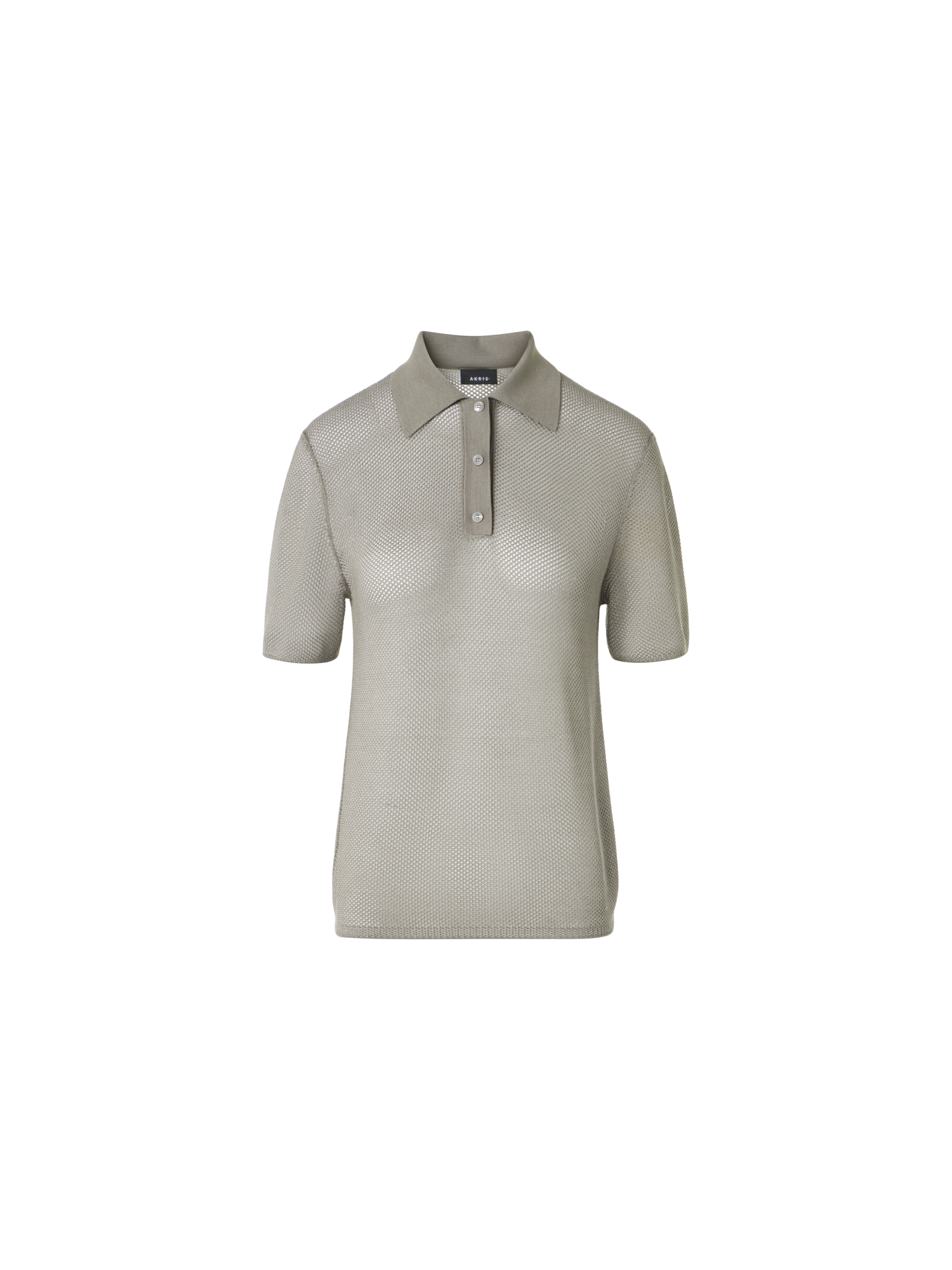 Relaxed Fit Two Tone Grid Silk Polo Sweater