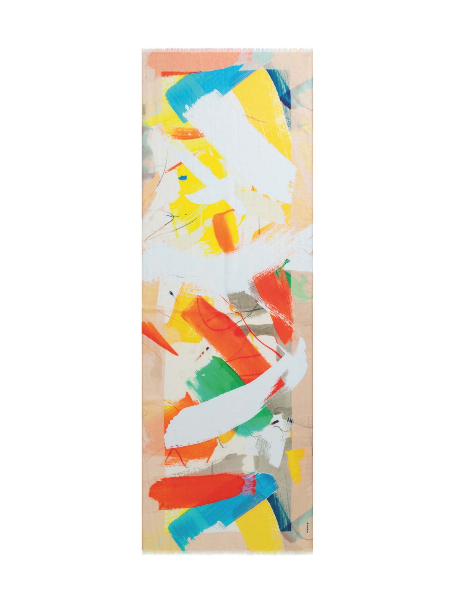 Cashmere Silk Scarf with Stroke on Paper Print