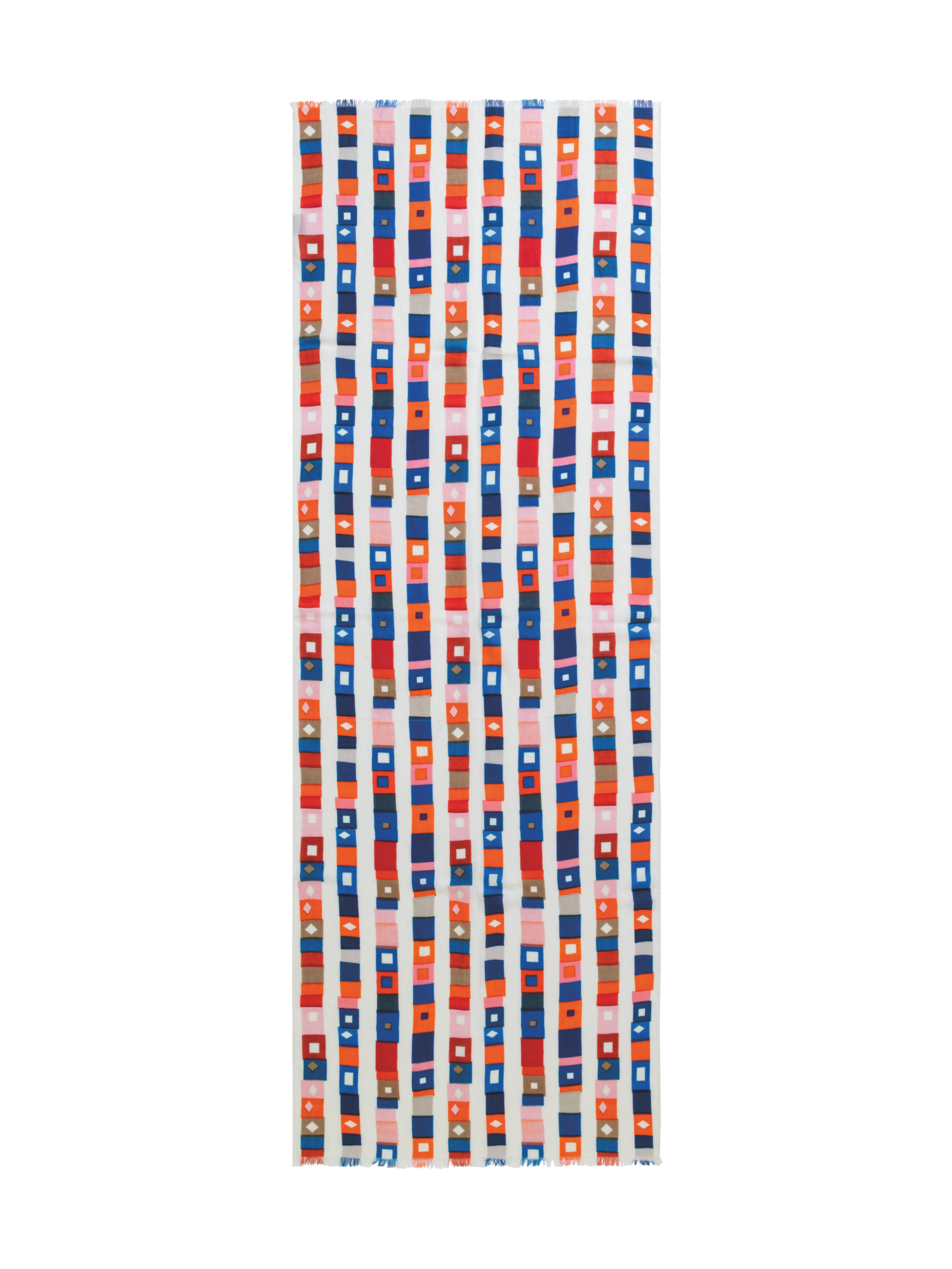 Cashmere Silk Scarf with Superstripe Print