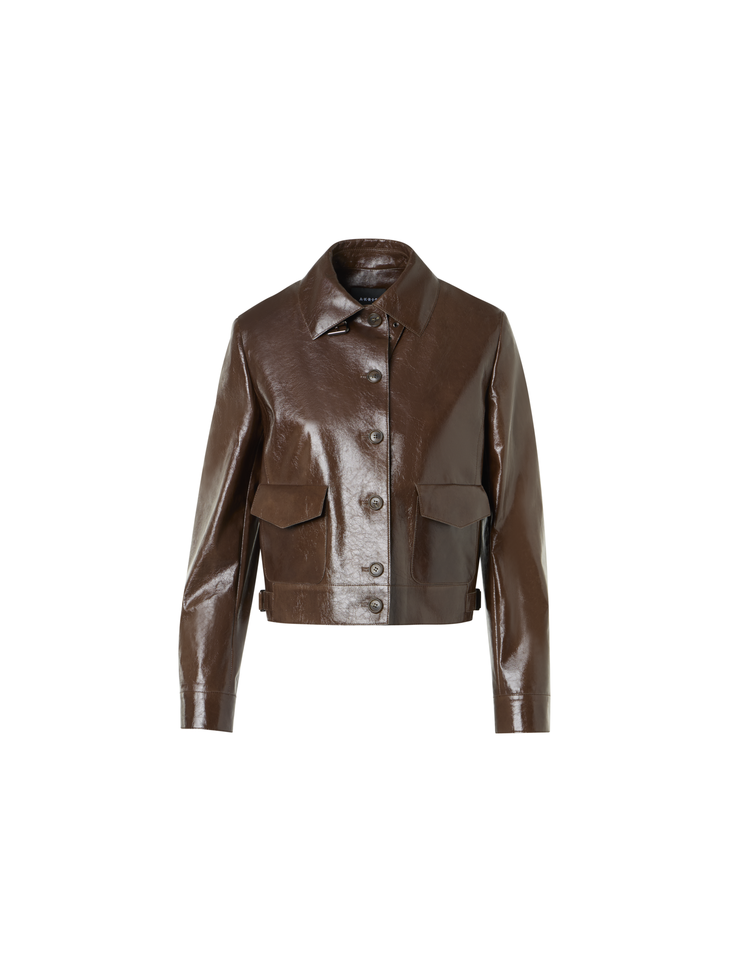 Lacquered Leather Short Jacket