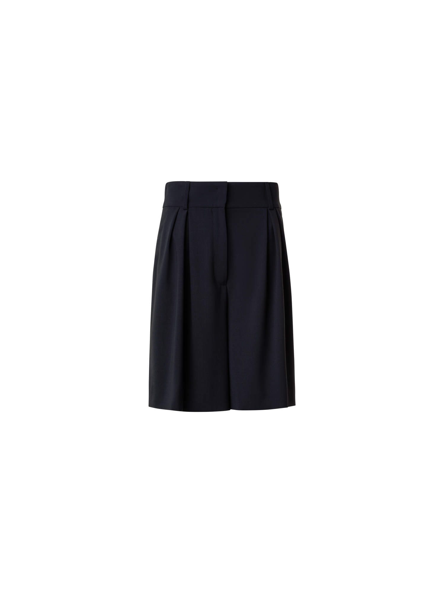 Pleated Cool Wool Bermuda Shorts