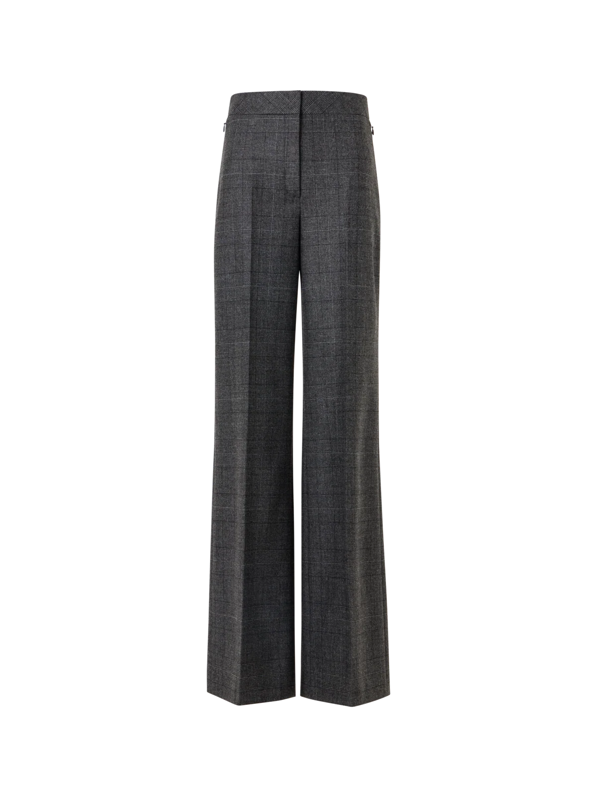 Wide Leg Pants in Prince of Wales Wool Double-Face